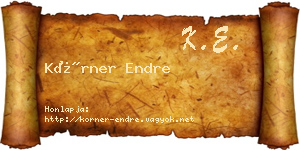 Körner Endre névjegykártya