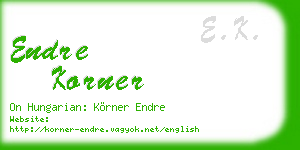 endre korner business card